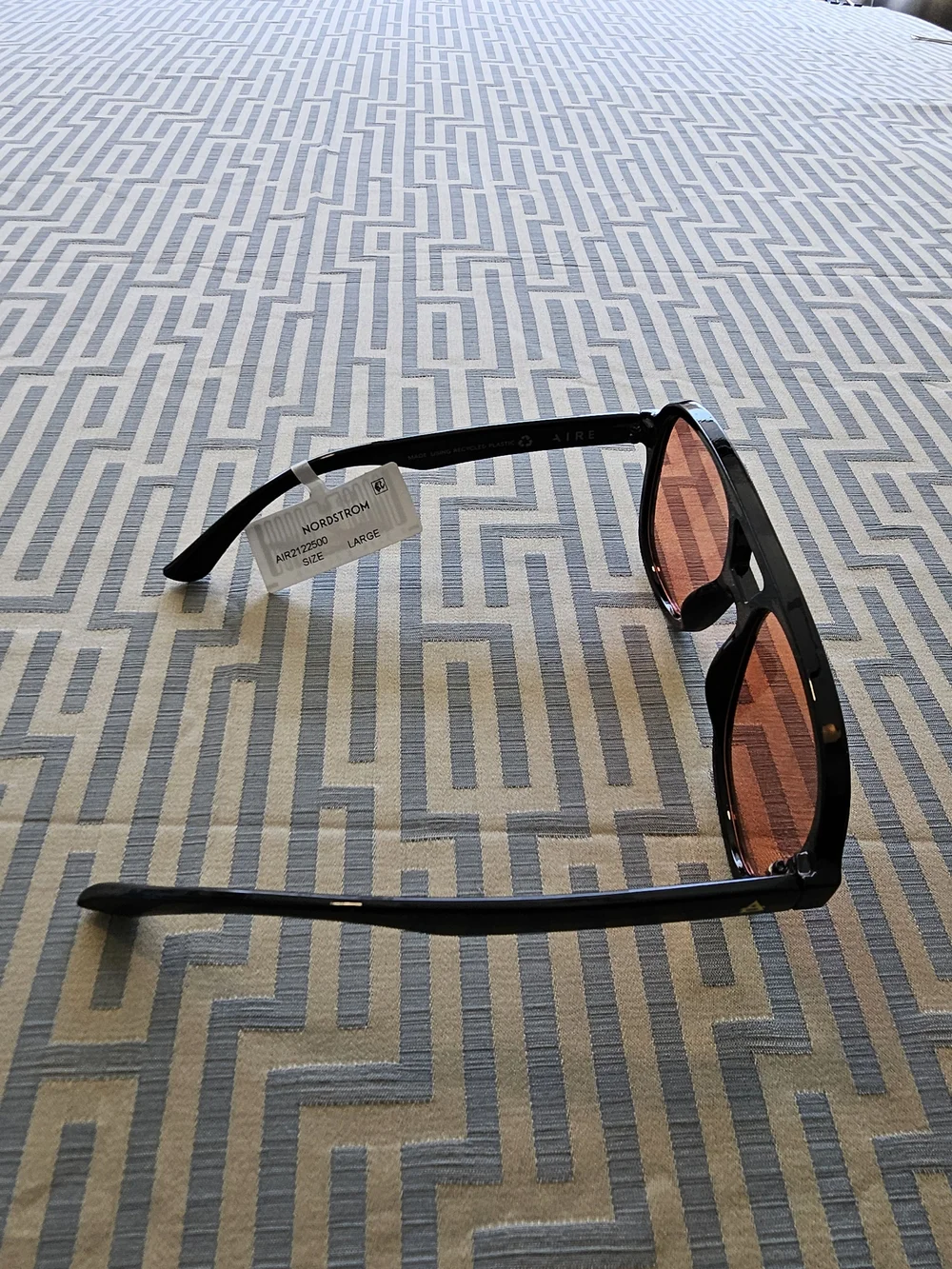 Black Frame Sunglasses with Amber Lenses - Women
